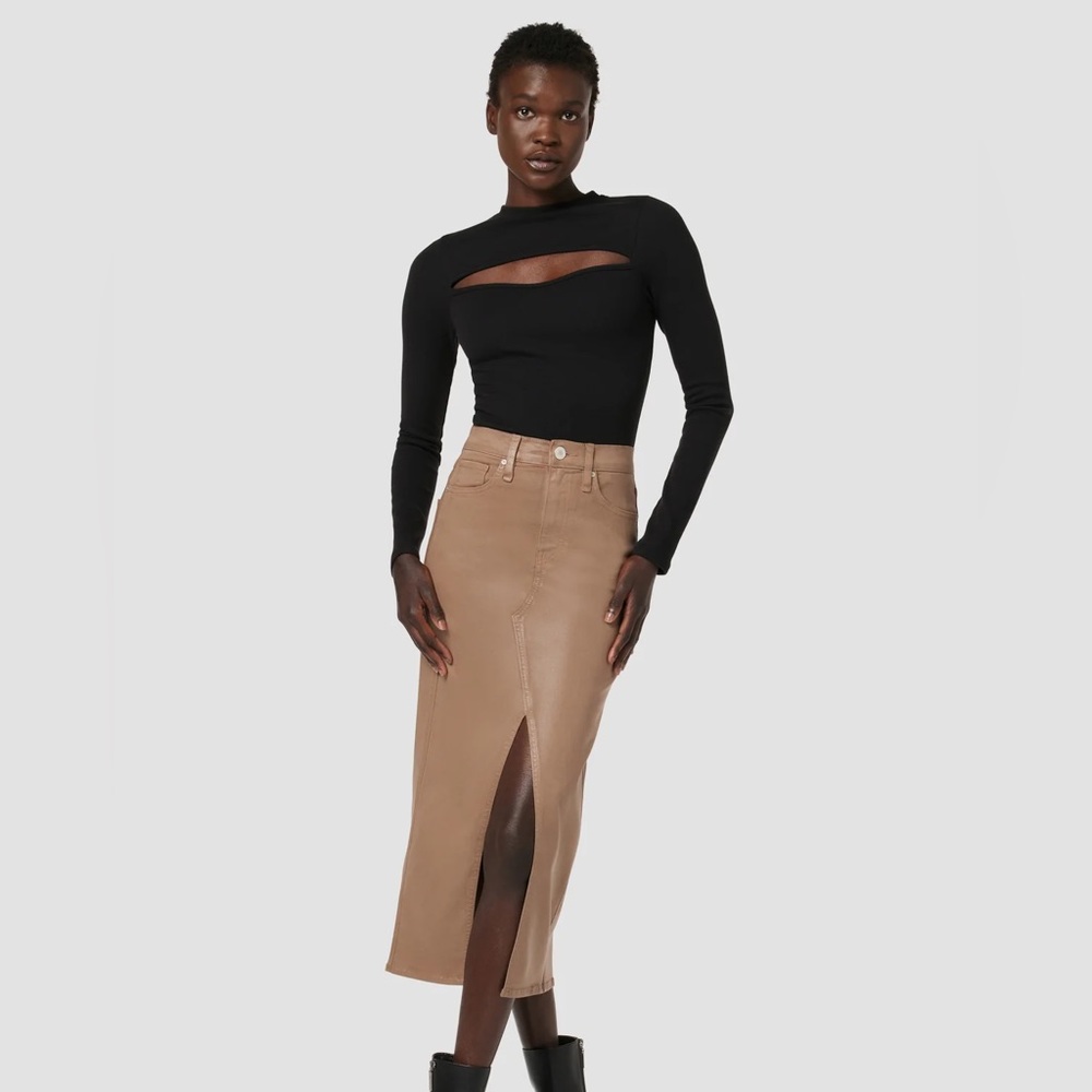Hudson reconstruction Jean shirt in coated hot chocolate - Picture 5 of 7